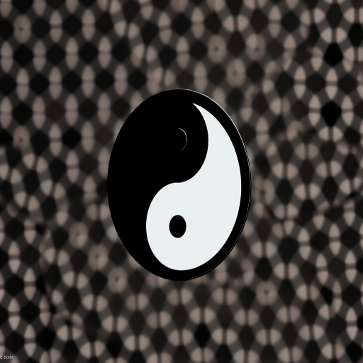 create a high-resolution image of a stylized yin-yang symbol with a honeycomb texture background, using a DSLR camera with a 50mm lens, f/1.8 aperture, ISO 100, and a shallow depth of field for a soft bokeh effect, in a high-contrast lighting setup to accentuate the symbol and texture