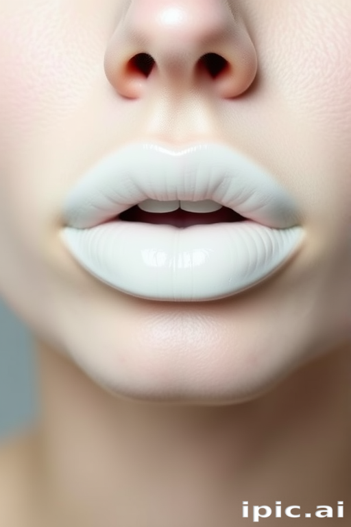 Opaque white liquid lipstick "Blank Canvas" with a satin finish, designed as a base for custom lip art and editorial looks, high-coverage and long-wearing formula