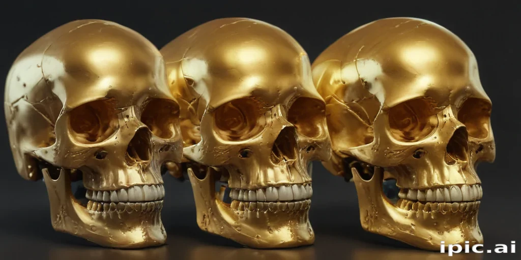 transparent gold skull
