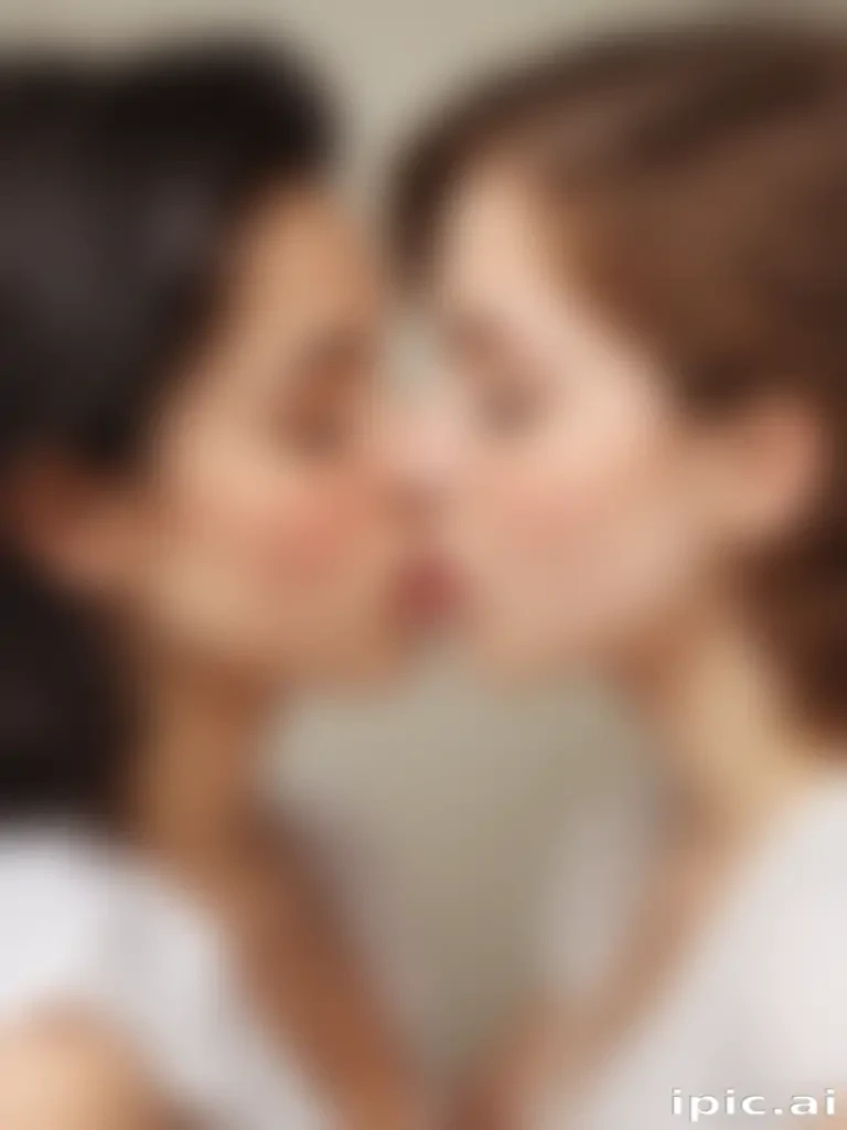 two girls kissing