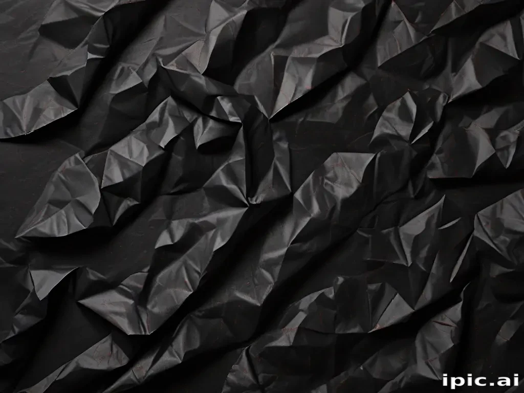 black crumpled paper
