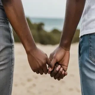 black couple holding hands