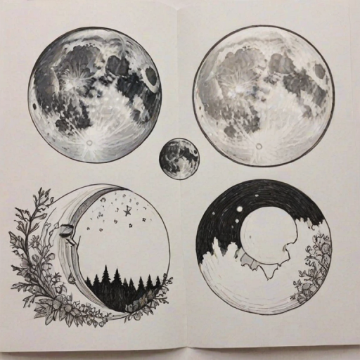 aesthetic moon drawings