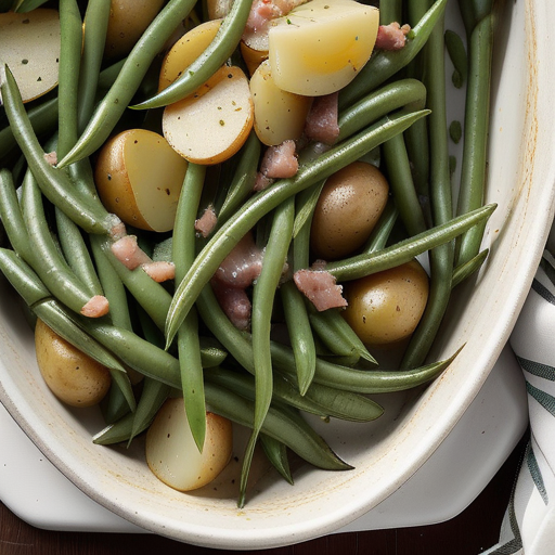 smothered green beans and potatoes