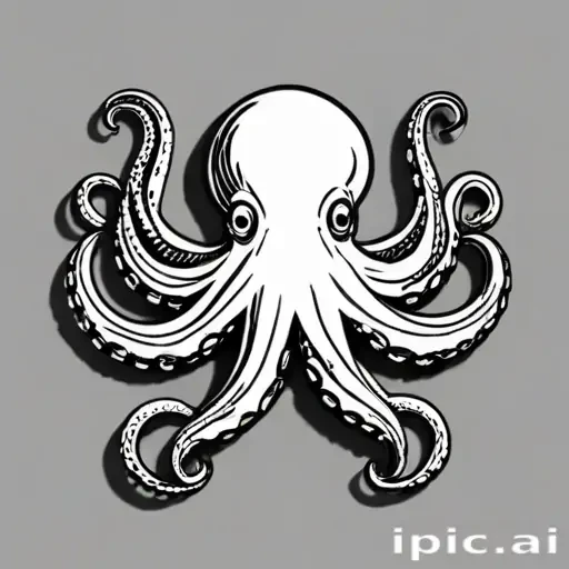 octopus clipart black and white