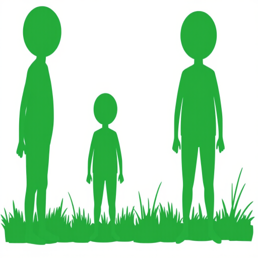 create a simple green silhouette of a standing person with a round head and no facial features