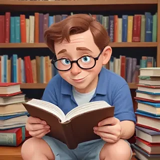 cartoon of reading
