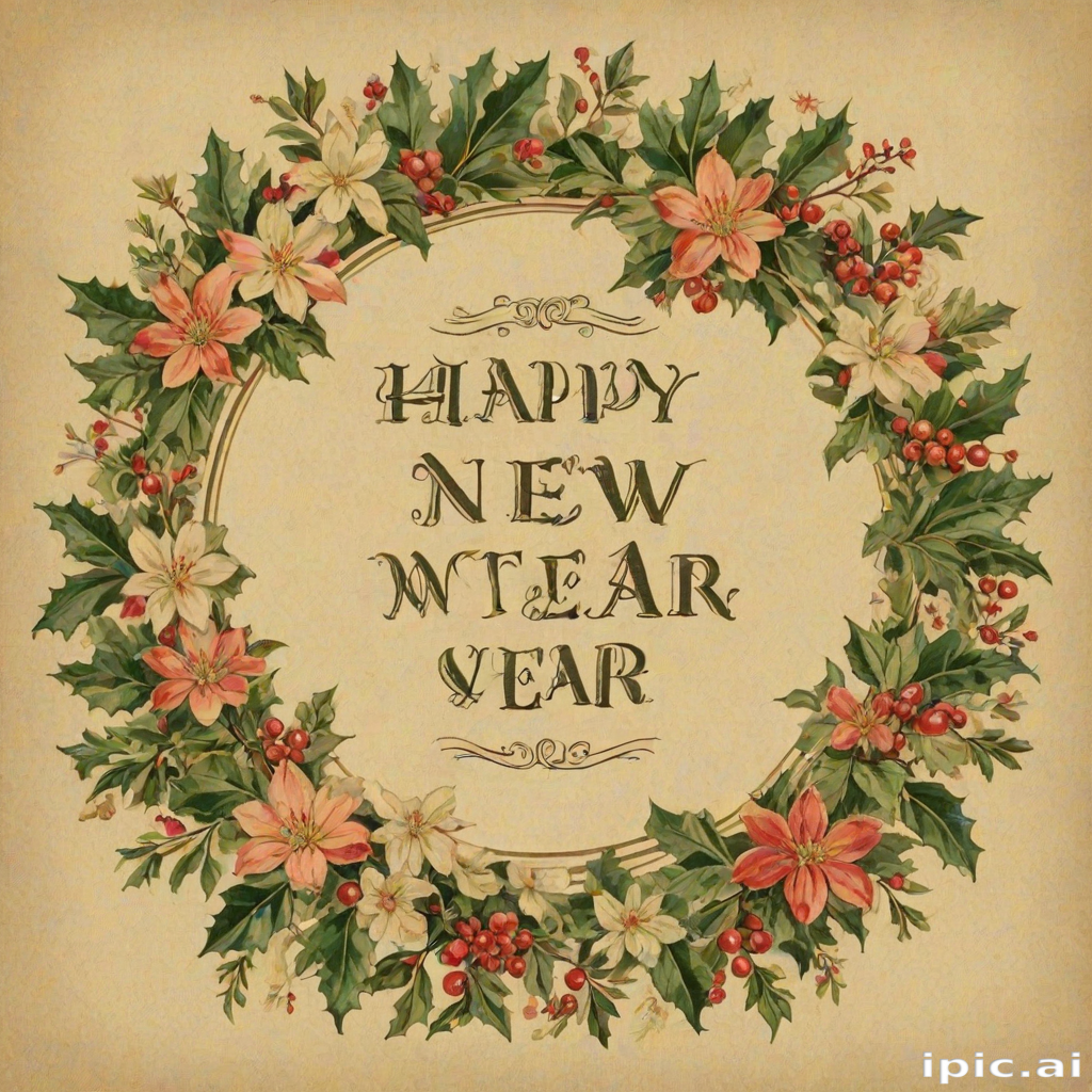 happy new year vintage
