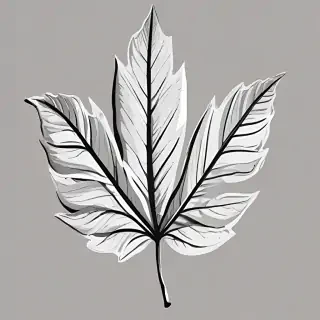 clipart leaf black and white
