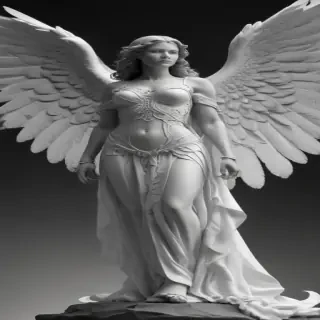 black and white angel