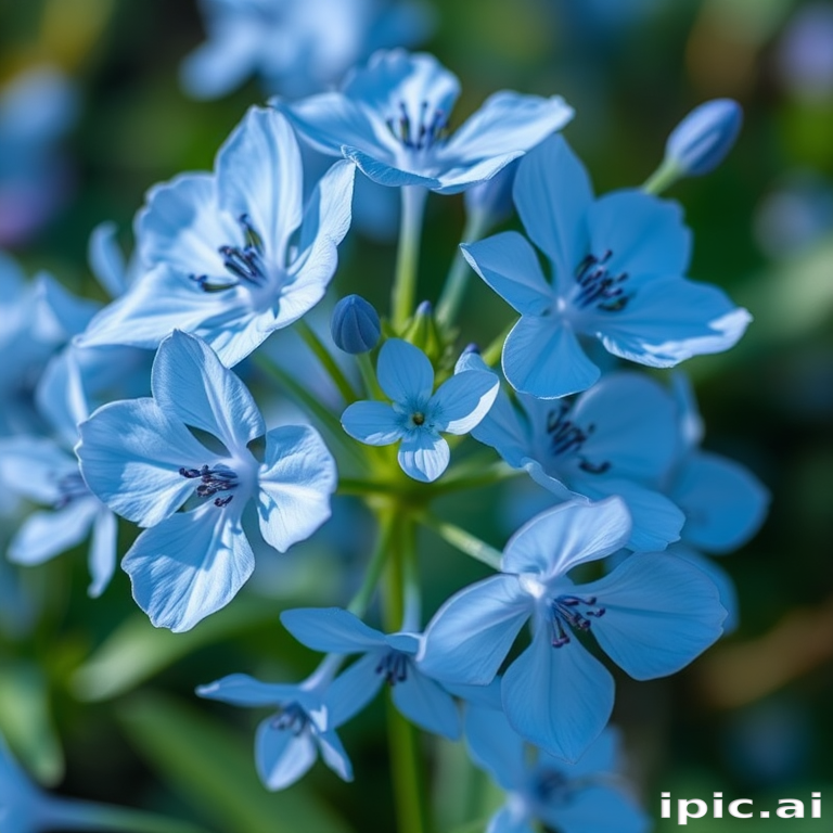 transparent blue flowers