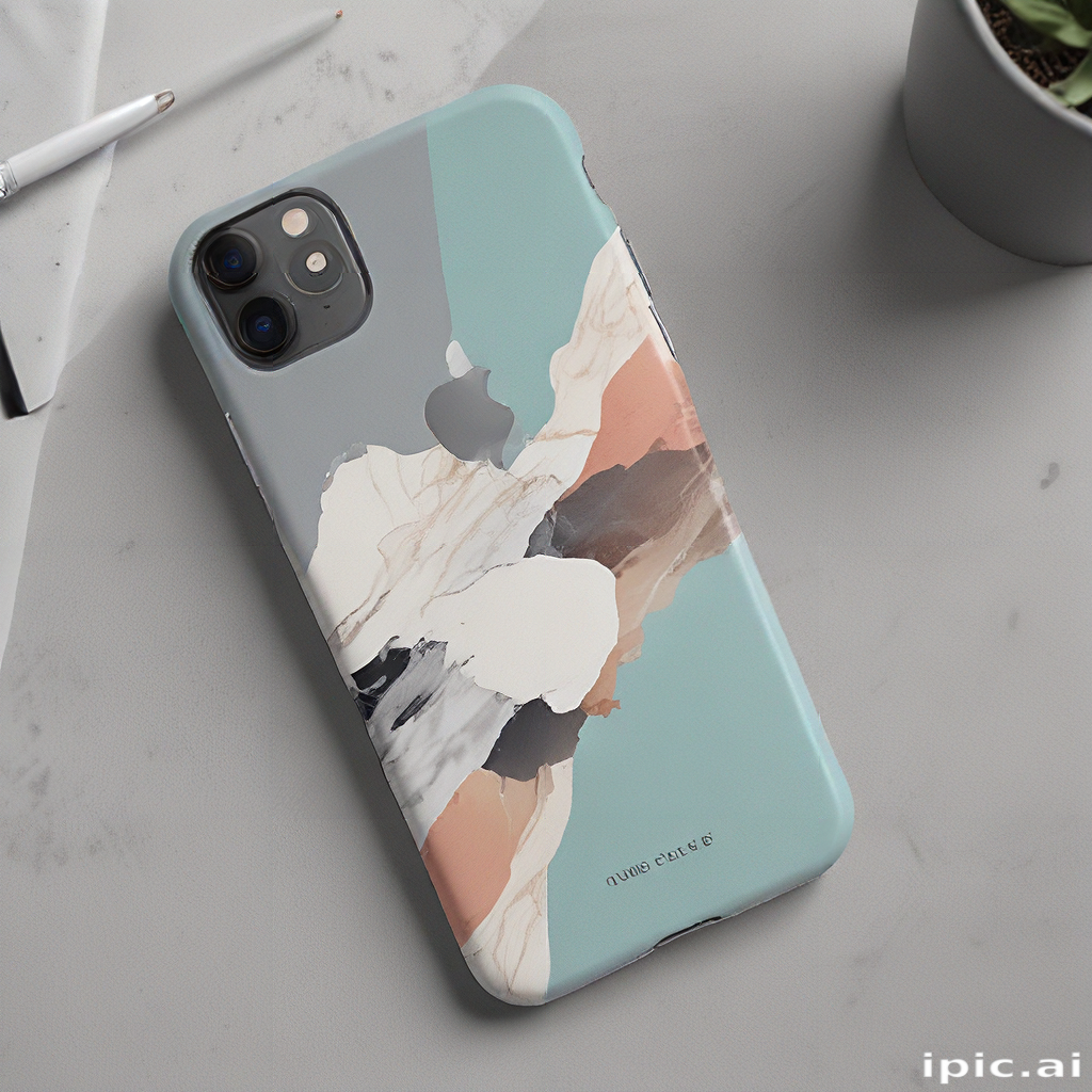 Stylish Phone Case Featuring Abstract Art with Soft Colors and Textures