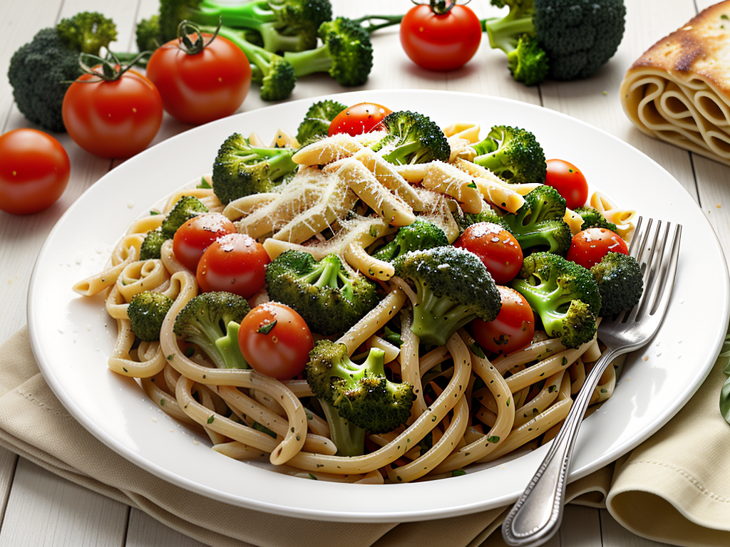 pasta with broccoli and tomatoes
