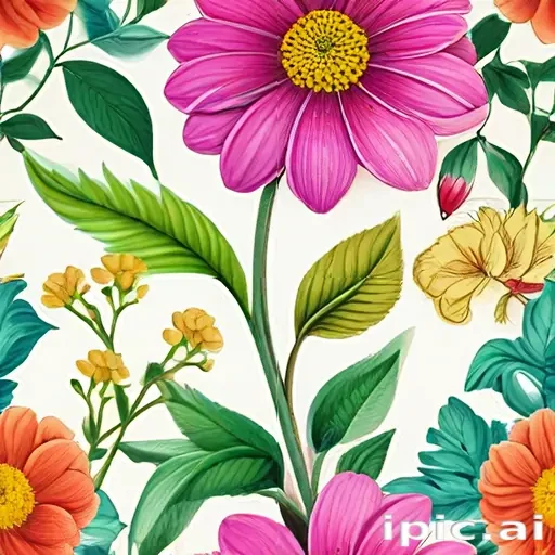 flower drawing with color