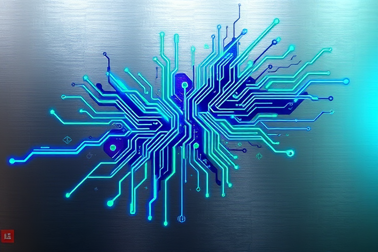 Bold "Cyberpunk Circuitry" tattoo concept incorporating vivid electric blue and neon green lines resembling computer circuits and data streams, set against a metallic silver background, with occasional bursts of holographic elements adding a three-dimensional quality to the design, perfect for tech enthusiasts and futurists who want to showcase their love for cutting-edge technology and digital aesthetics