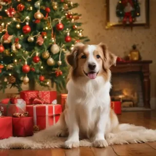 wallpaper christmas dog