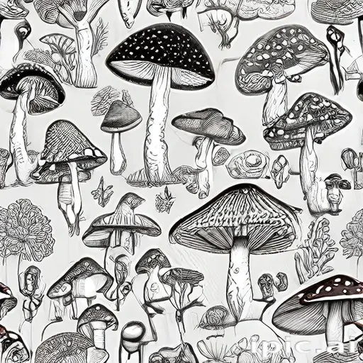 mushroom line art