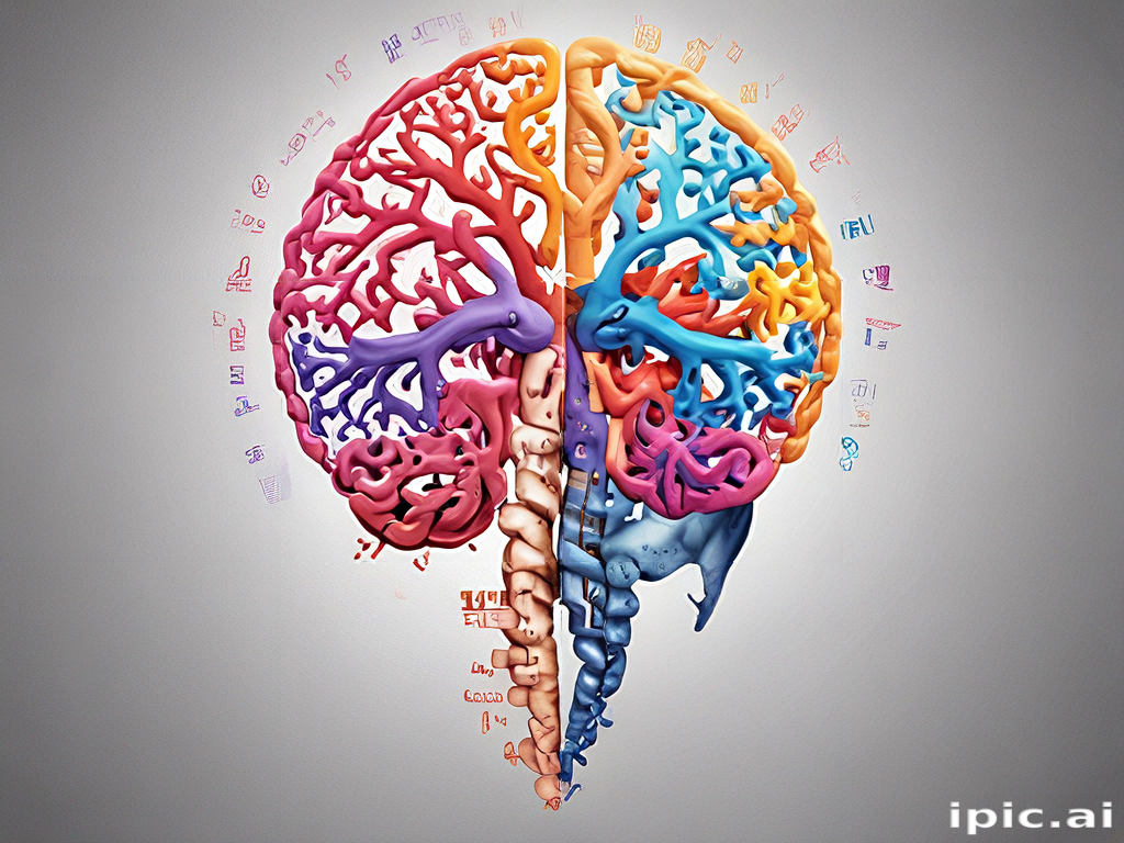 Colorful Representation of the Brain's Hemispheres and Their Functions