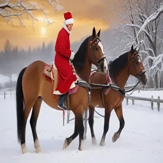 merry christmas images with horses