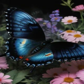 black wallpaper butterfly