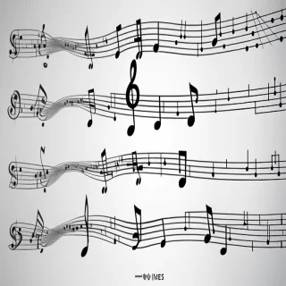 music notes no background