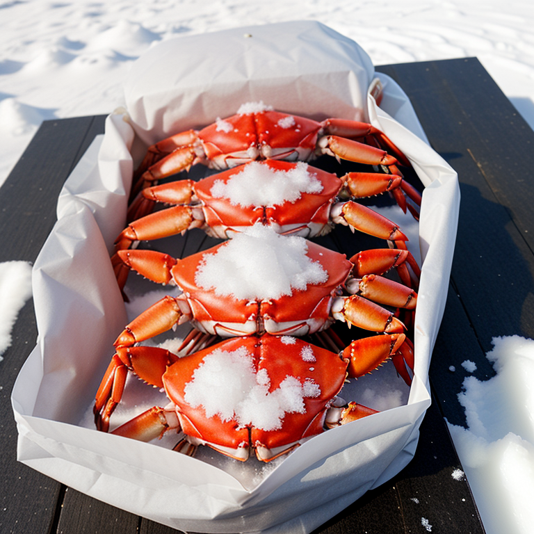 snow crab in a bag