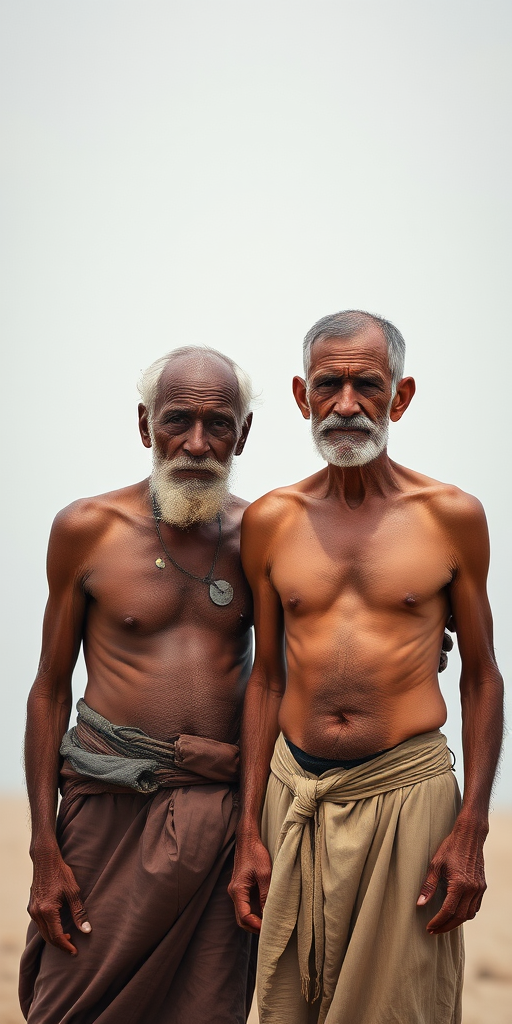 shirtless old men