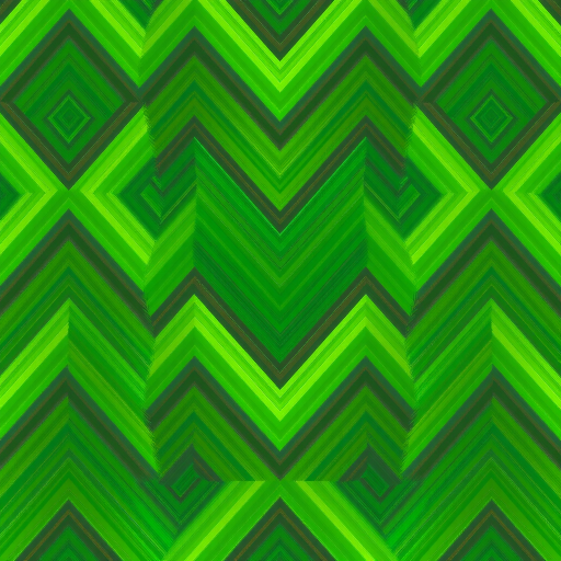 Create a vibrant zigzag pattern in various shades of green, focus on sharp lines and smooth gradients, shot with a DSLR camera at f/8 aperture, ISO 100, 1/200s shutter speed, using a wide-angle lens from a top-down view for enhanced quality.