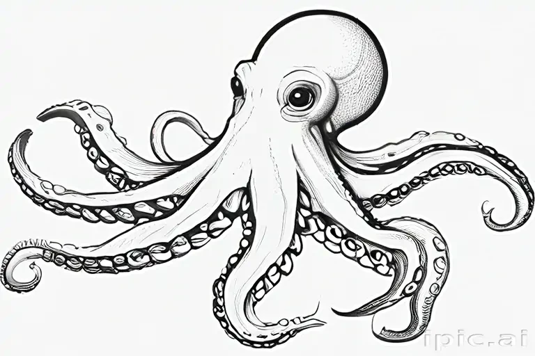 octopus clip art black and white