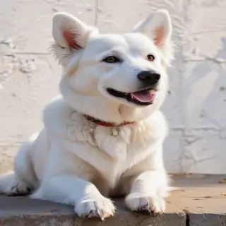 white dog