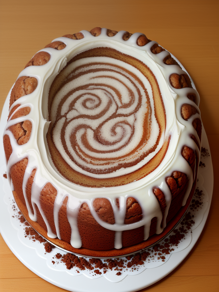 coffee cake with cross sectional swirls