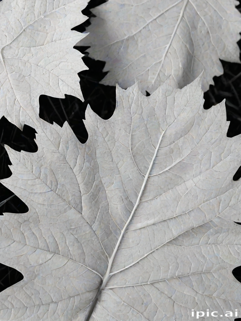 leaf white and black
