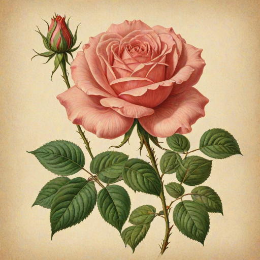 vintage rose illustration