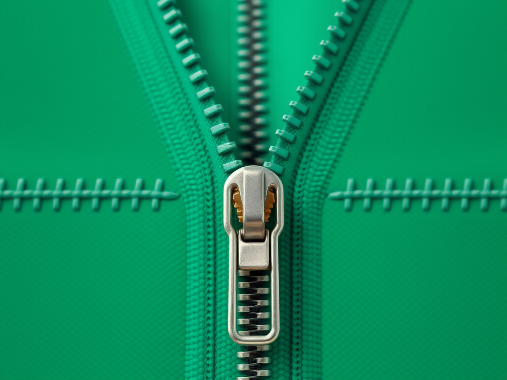 Create a high-resolution vector graphic of a zipper with a clear view of the teeth and pull tab, using a DSLR camera with a 50mm lens, aperture set to f/2.8, ISO 100, and natural lighting to enhance details and contrast.