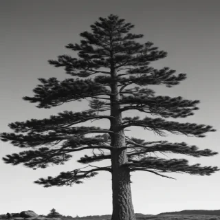 black and white pine tree clipart