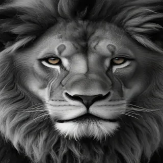 lion black and white