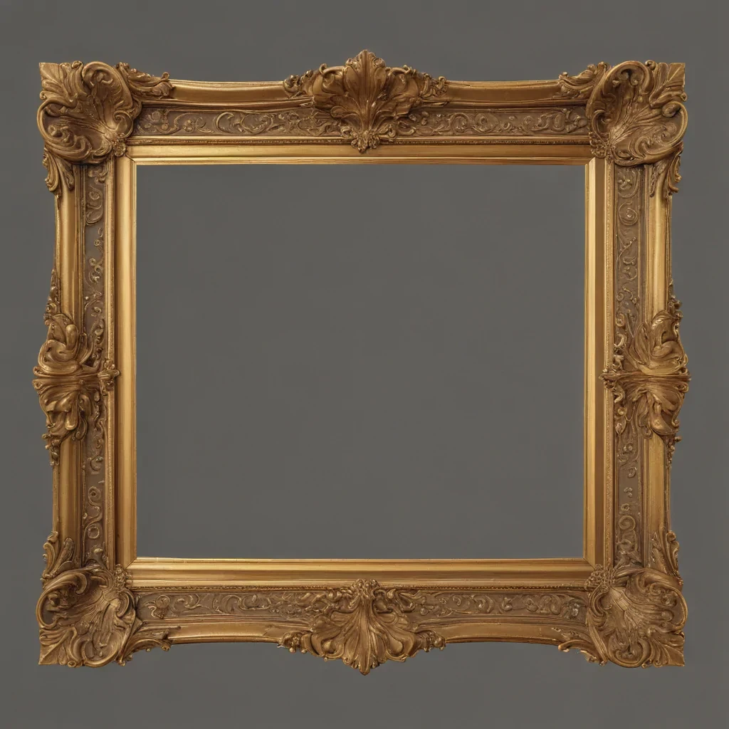 rectangle golden frame png