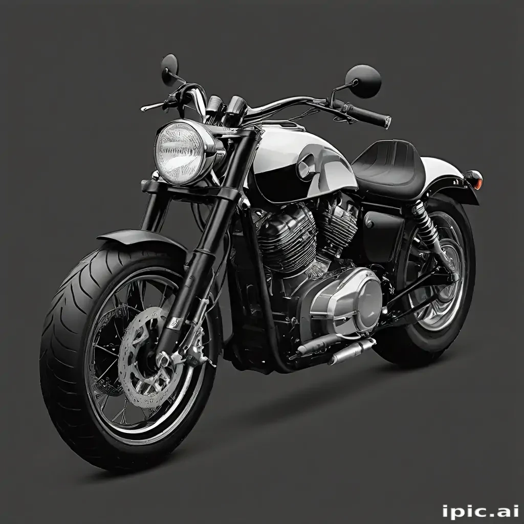 motorcycle clipart black and white