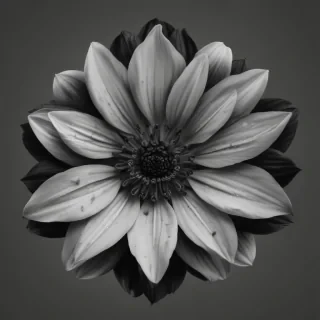 black and white flower png
