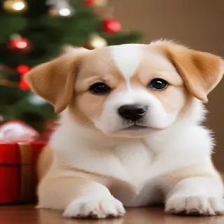 christmas dog wallpaper cute