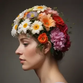 half brain half flowers