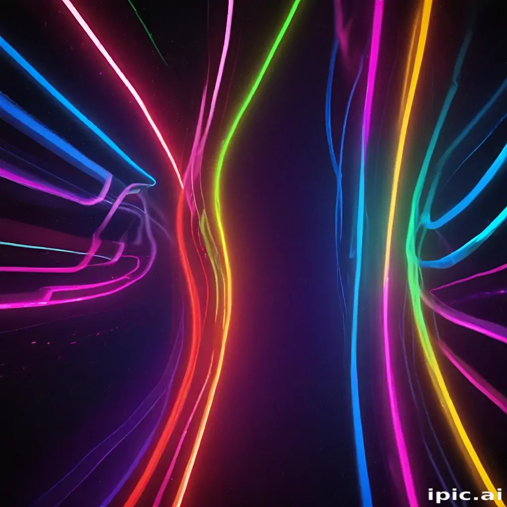 Neon Clean Background Vibrant Neon Light Trails Creating a Dynamic Abstract Background Effect