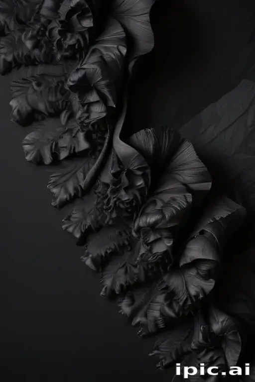 crinkled black paper