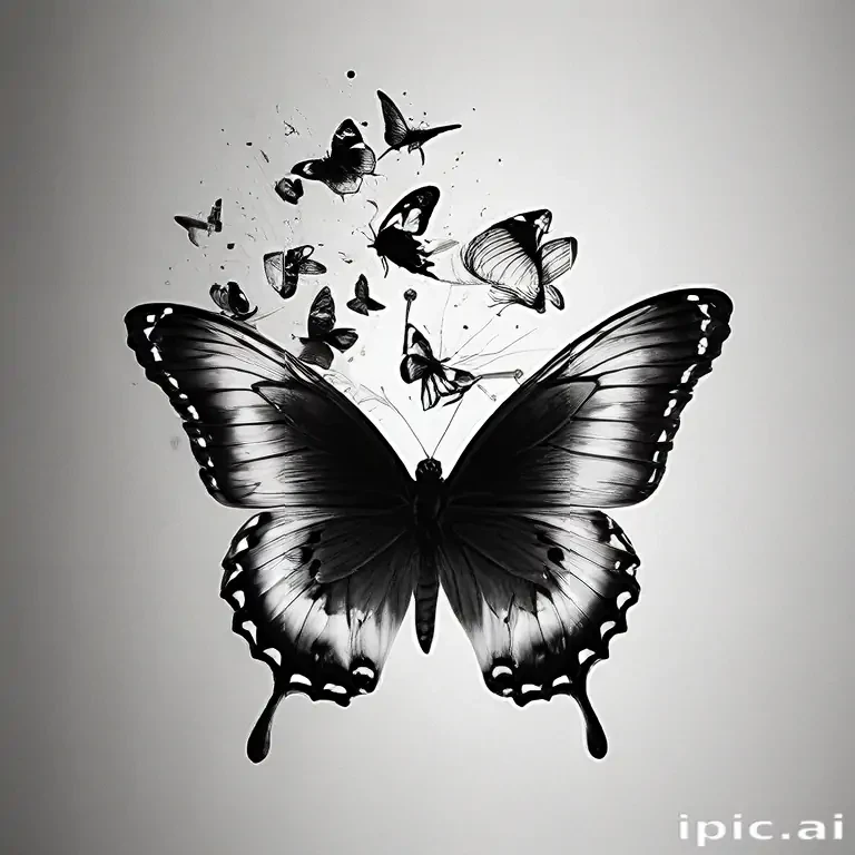 black and white butterfly wallpaper