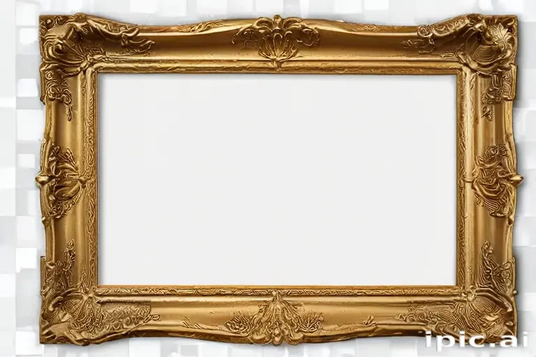 rectangle gold frame png
