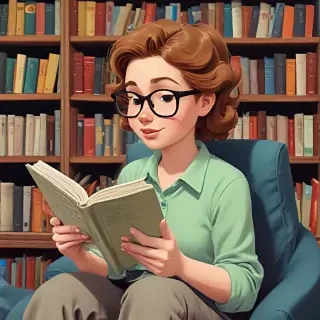 cartoon of reading