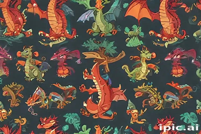 cartoon dragons
