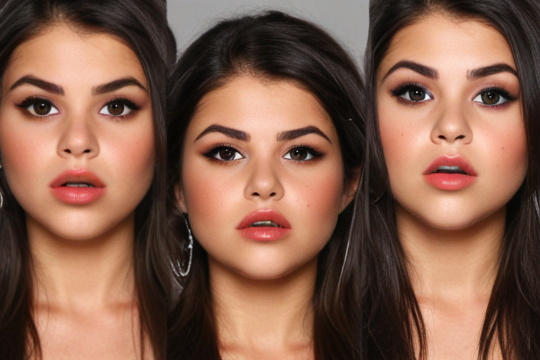 selena gomez face