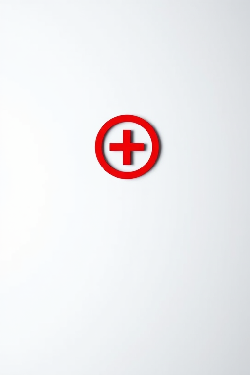 Create a high-resolution image of a red circular plus symbol on a solid background, 50mm lens, f/8 aperture, 1/125 shutter speed, ISO 100, shot in a studio setting with soft lighting.