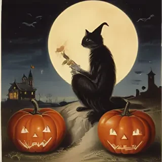 public domain vintage halloween art